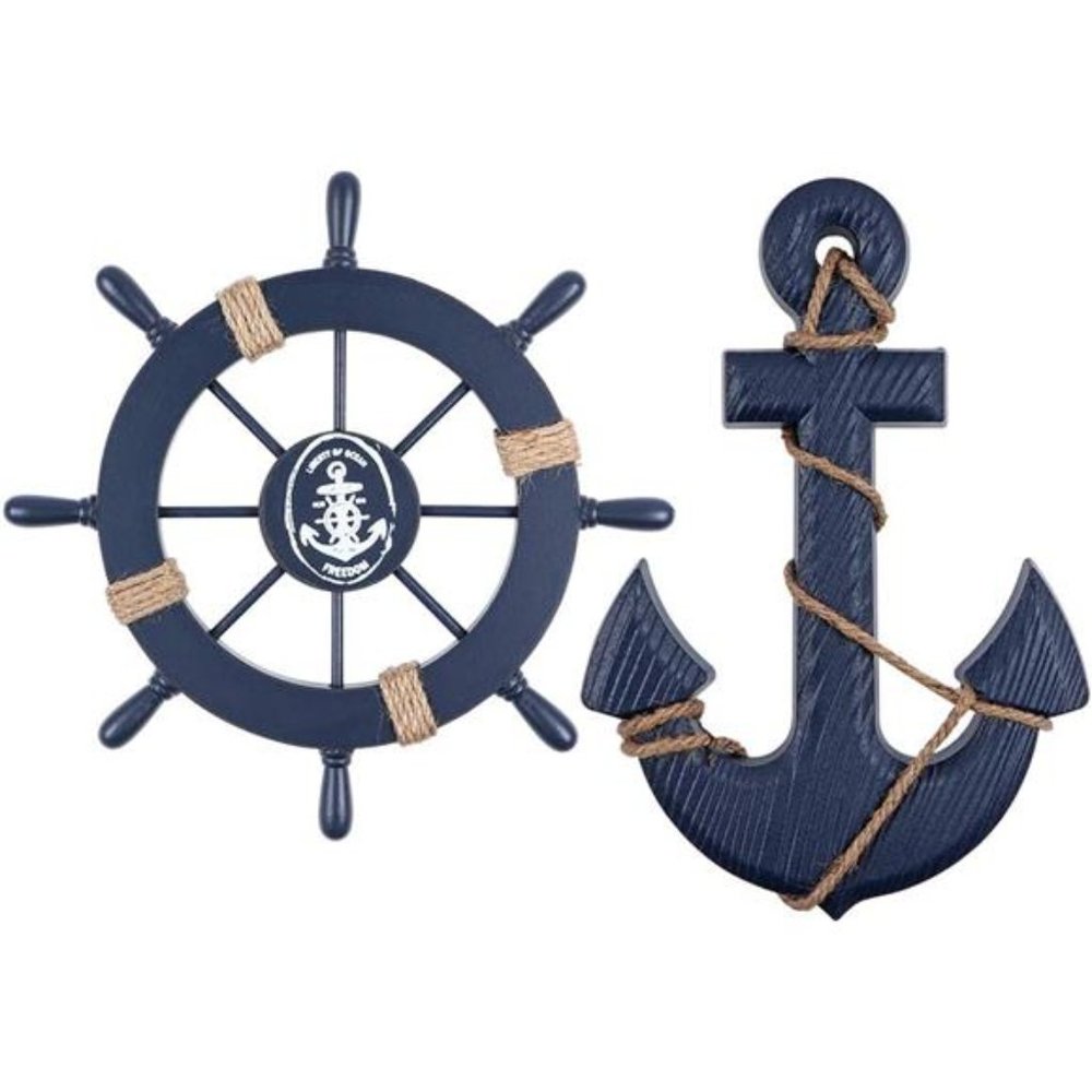 Wooden Ship Wheel, Ship Rudder Decor, Helm Wheel Wall Hanging Ornament